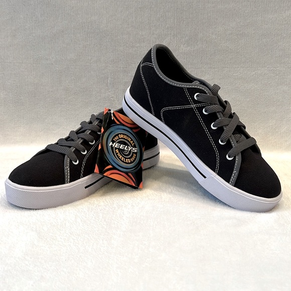 Heelys Black Canvas Roller Skate Sneaker Shoes - Picture 3 of 11